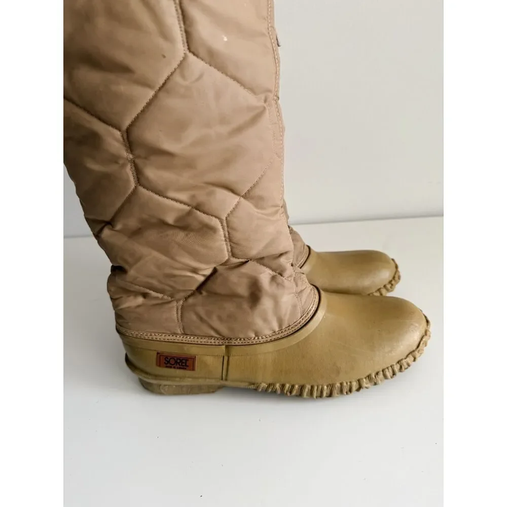 Sorel padded rubber tan